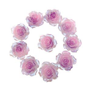 10 pcs 36mm Large Resin Flower Charms for DIY Crafts – 3D Flower for Jewelry